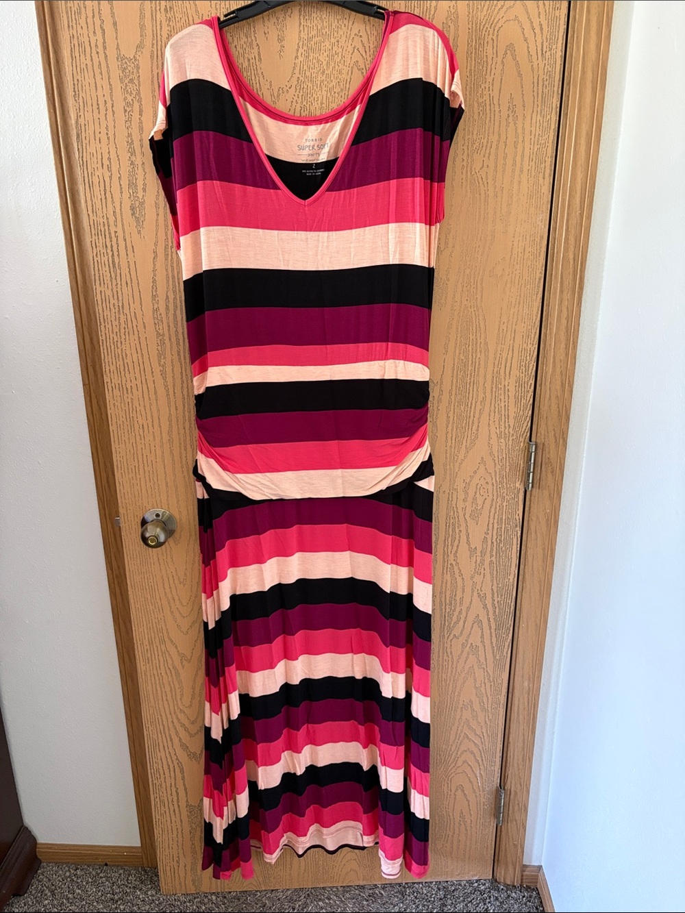 Torrid Shirred Waist Jersey Knit Maxi Dress